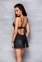 Бэби-долл из эко-кожи и кружева Loona Chemise black L/XL - Passion (SO5358) 2