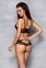 Комплект из эко-кожи с кружевом: бра и трусики Loona Set black L/XL - Passion (SO5361) 2