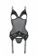 Корсет Passion Кріста Corset black S/M: з підв'язками і ажурним ліфом, стрінги в комплекті (SO5757) 2