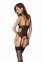 Корсет Passion Кріста Corset black XXL/XXXL: з підв'язками і ажурним ліфом, стрінги в комплекті (SO5758) 0