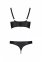 Комплект из эко-кожи Passion Malwia Bikini black XXL/XXXL: с люверсами и ремешками, бра и трусики (SO5764) 2