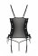 Сетчатый корсет из эко-кожи Passion Malwia Corset black L/XL: с люверсами и съемными пажами (SO5765) 2