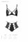 Комплект з еко-шкіри Passion Tamaris Set black L/XL: бюстгальтер і трусики з перфорацією (SO5796) 3