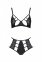Комплект з еко-шкіри Passion Tamaris Set black L/XL: бюстгальтер і трусики з перфорацією (SO5796) 1