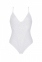 Боді Passion Ursula Body white S/M, з ажурним декором і відкритим кроком (SO5833) 1