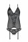 Корсет Passion Ursula Corset black S/M, с пажами, трусики с ажурным декором и открытым шагом (SO5836) 1