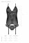 Корсет Passion Ursula Corset black S/M, с пажами, трусики с ажурным декором и открытым шагом (SO5836) 3