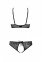 Комплект Passion URSULA SET black L/XL: бра, трусики с ажурным декором и открытым шагом (SO5841) 2