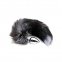 Металлическая анальная пробка Лисий хвост Alive Black And White Fox Tail L (SO6323) 0