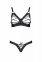 Комплект з екошкіри CELINE BIKINI 4XL/5XL — Passion: відкритий бра зі стрічками, стрінги зі шнурів (SO7057) 1