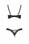 Комплект з екошкіри CELINE BIKINI 4XL/5XL — Passion: відкритий бра зі стрічками, стрінги зі шнурів (SO7057) 2