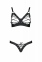 Комплект из экокожи CELINE BIKINI 6XL/7XL — Passion: открытый бра с лентами, стринги со шнуровкой (SO7058) 1