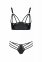 Комплект з екошкіри з люверсами та ремінцями Malwia Bikini black 6XL/7XL — Passion, бра та трусики (SO7097) 1