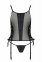 Сетчатый корсет из эко-кожи, с люверсами и съемными пажами Malwia Corset black 6XL/7XL — Passion (SO7099) 1
