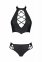 Комплект з еко-шкіри Nancy Bikini black 6XL/7XL - Passion, бра та трусики з імітацією шнурівки (SO7103) 1