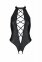 Боди из эко-кожи с имитацией шнуровки и открытым доступом Nancy Body black 4XL/5XL - Passion (SO7104) 1