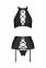 Комплект з імітацією шнурівки Nancy Set black 4XL/5XL - Passion топ, трусики та пояс для панчіх (SO7106) 1