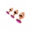 Металлическая анальная пробка Wooomy Tralalo Rose Gold Metal Plug Magenta M, 8х3,4 см (SO7427) 0