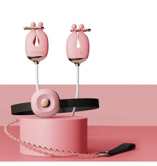Зажимы для сосков с вибрацией Qingnan No.2 Vibrating Nipple Clamps Pink (Q92017)