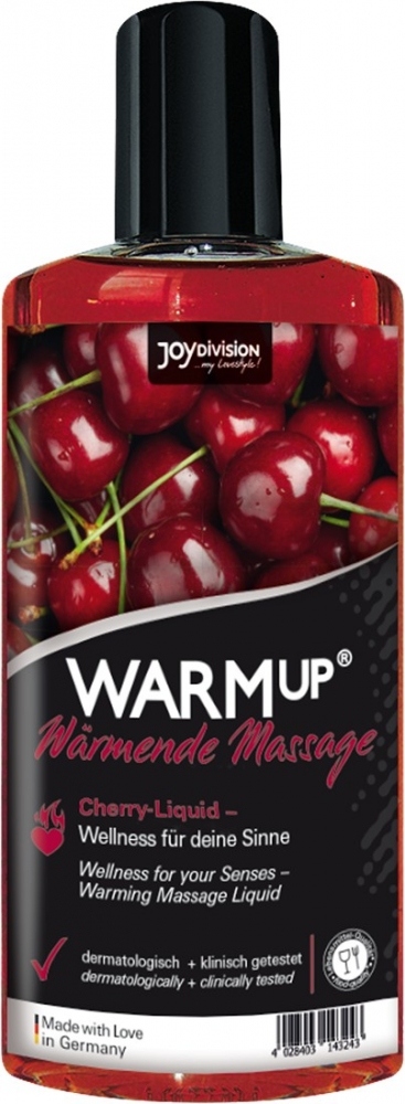 Съедобное разогревающее масажное масло Joy Division WARMup Cherry, 150 мл (DJ14324)
