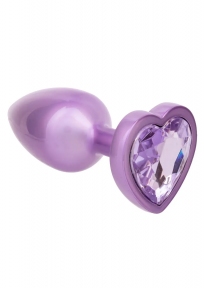 Анальна пробка CalExotics Diamond Heart Plug Small, фіолетова, 5,7×3,2 см, (CE16516F)