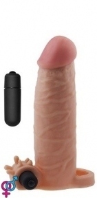 Насадка, що подовжує, на пеніс Pleasure X-Tender Vibrating Penis Sleeve Flesh 2