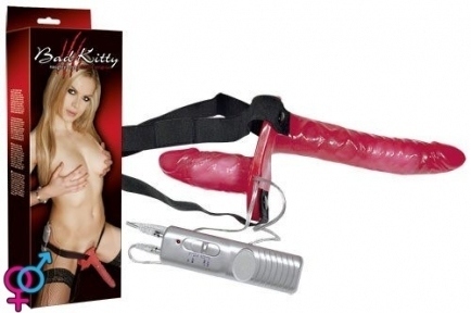 Страпон «Bad Kitty Vibr. Strap-On Duo»