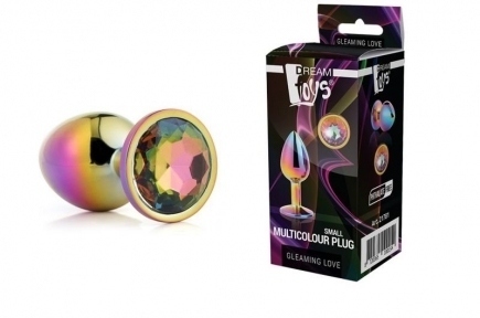 Радужная анальная пробка GLEAMING LOVE MULTICOLOUR PLUG SMALL (DT21781)