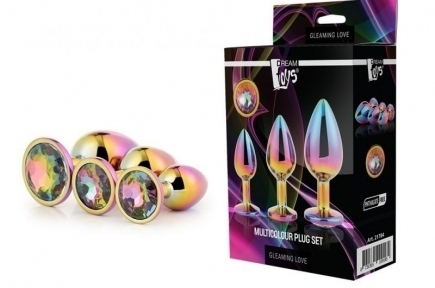 Набор радужных анальных пробок GLEAMING LOVE MULTICOLOUR PLUG SET (DT21784)