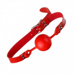 Кляп з екошкіри Loveshop Latex Comfort BREATHABLE BALL GAG RED (F61403)