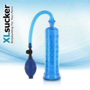 Вакуумная помпа XLsucker Penis Pump Transparant, 19,5х5,4 см (Синий)