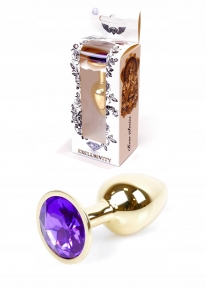 Анальна пробка з каменем Plug-Jewellery Gold PLUG-Purple розмір S (64-00025)