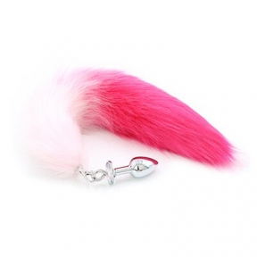 Анальная пробка из искусственного меха DS Fetish Anal plug faux fur fox tail pink/fushia polyeste (271300226)