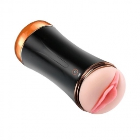 Мастурбатор Boss Series с двумя отверстиями в колбе, с вибрацией Boss Series (BS63030)