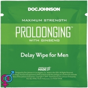 Пролонгирующая серветка Doc Johnson Delay Wipe For Men з екстрактом женьшеню (SO3486)