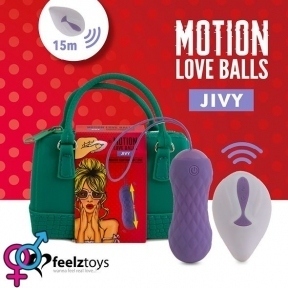 Вагінальні кульки з масажем та вібрацією FeelzToys Motion Love Balls Jivy з пультом ДУ, 7 режимів (SO3852)