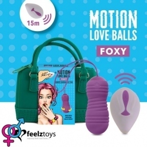 Вагінальні кульки з перловим масажем FeelzToys Motion Love Balls Foxy з пультом ДУ, 7 режимів (SO3854)