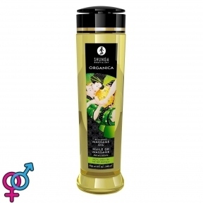 Органическое массажное масло Shunga ORGANICA - Exotic green tea (240 мл) с витамином Е (SO3936)
