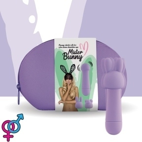 Мини-вибратор FeelzToys Mister Bunny Purple с двумя насадками (SO4439)
