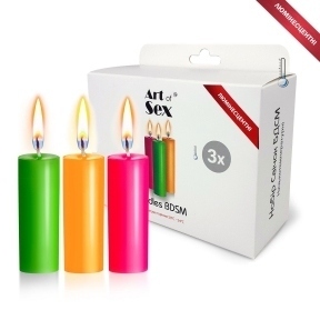 Набор восковых свечей Art of Sex size S 10 см (3 шт), низкотемпературные, люминисцентные (SO5961)