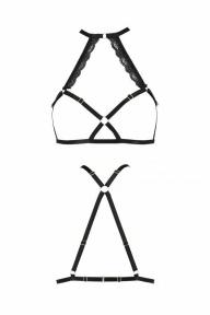 Портупея зі стреп із мереживом LORRY BRA black XXL/XXXL - Passion Exclusive (SO6416)