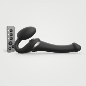 Безремневой вибрострапон с вакуумной стимуляцией Strap-On-Me MULTI ORGASM - S - Black (SO6821)