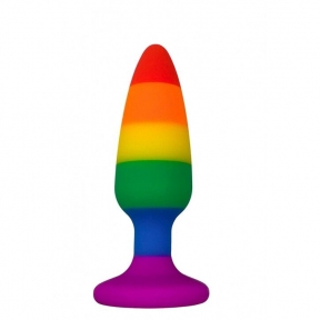 Анальная пробка Wooomy Hiperloo Silicone Rainbow Plug M (SO7435)
