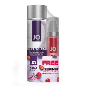 Комплект System JO GWP - Xtra Silky Silicone 120мл & Oral Delight - Strawberry, 30мл (SO8223)
