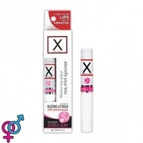Стимулирующий бальзам для губ унисекс Sensuva - X on the Lips Bubble Gum с феромонами, жвачка (SO4462)