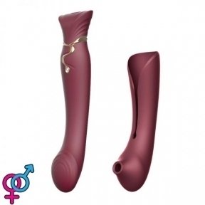 Ультрасучасний вібромасажер 3 в 1 Zalo Queen, Wine Red (ZL887069)
