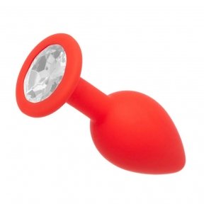 Анальна пробка Red Silicone White Shape M, 8x3.5 см (2825100)