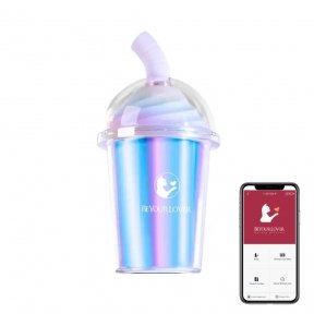 Вакуумний стимулятор у формі стаканчика для коктейлю з трубочкою BeYourLover Joy Cup блакитний (BYL4102122)