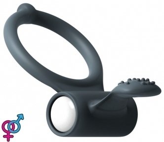 Эрекционное кольцо Dorcel Power Clit Black V2 с вибрацией