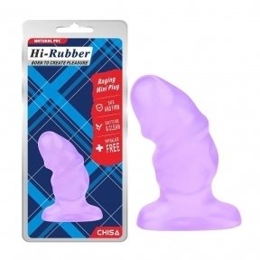 Рифлена анальна пробка Chisa Hi-Rubber Raging Mini Plug Violet